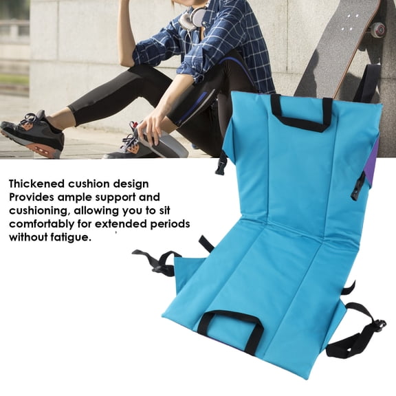 Foldable Bleacher Seat Cushion with Back Support, 15.35x15.35x1.97in Portable Stadium Chair with Carry Handle for Sports Events