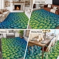 thumbnail image 5 of Large Area Rugs for Living Room Bedroom, Ombre Peacock 8'x10' Rug Washable Carpet Runner Indoor Outdoor, Vintage Abstract Peacock Feather Gradient Blue Non Slip Floor Mats Rug for Kitchen, Patio, 5 of 8