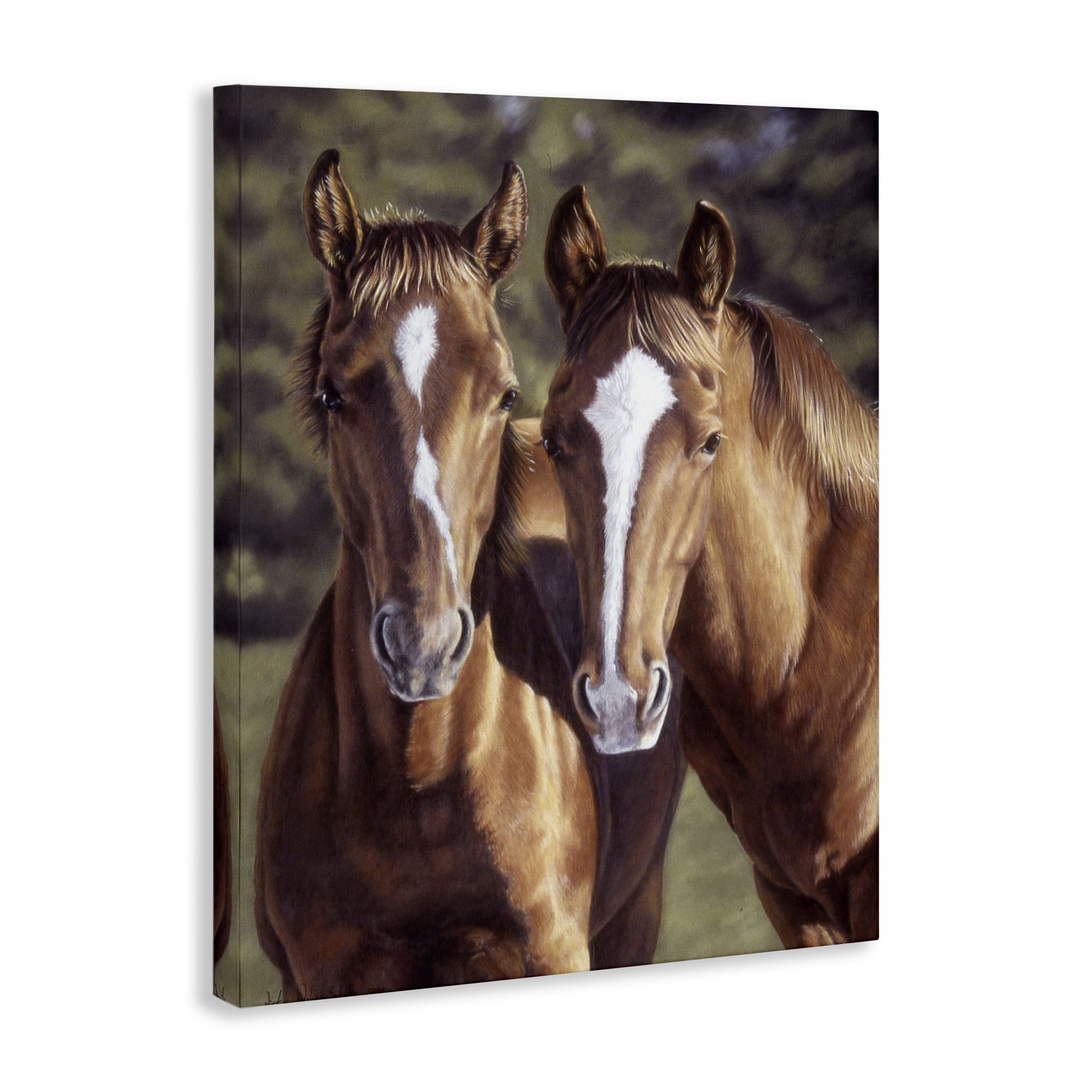 Stupell Industries Brown Horse Pair Animals & Insects Painting Gallery Wrapped Canvas Art Print Wall Art, 30 x 40
