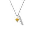 thumbnail image 2 of Delight Jewelry Silvertone Small Long Yellow Heart Silvertone Family Bar Charm Necklace, 23", 2 of 4