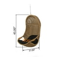 thumbnail image 2 of GDF Studio Yukon Outdoor Wicker Hanging Basket Chair with Cushions, Light Brown, Black, 2 of 7
