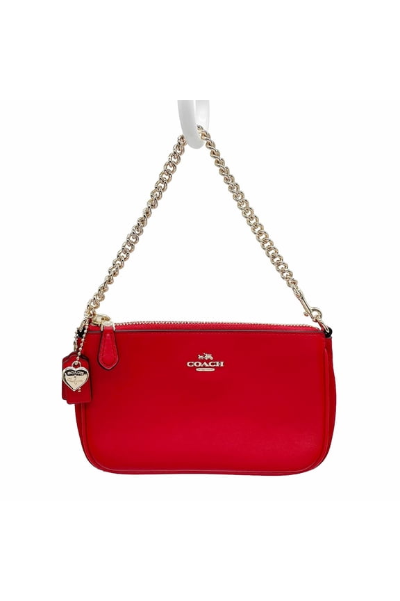 Pre-Owned COACH Wristlet 19 Heart Charm Handbag Mini Accessory Pouch Selena 24055 Leather Mixed...