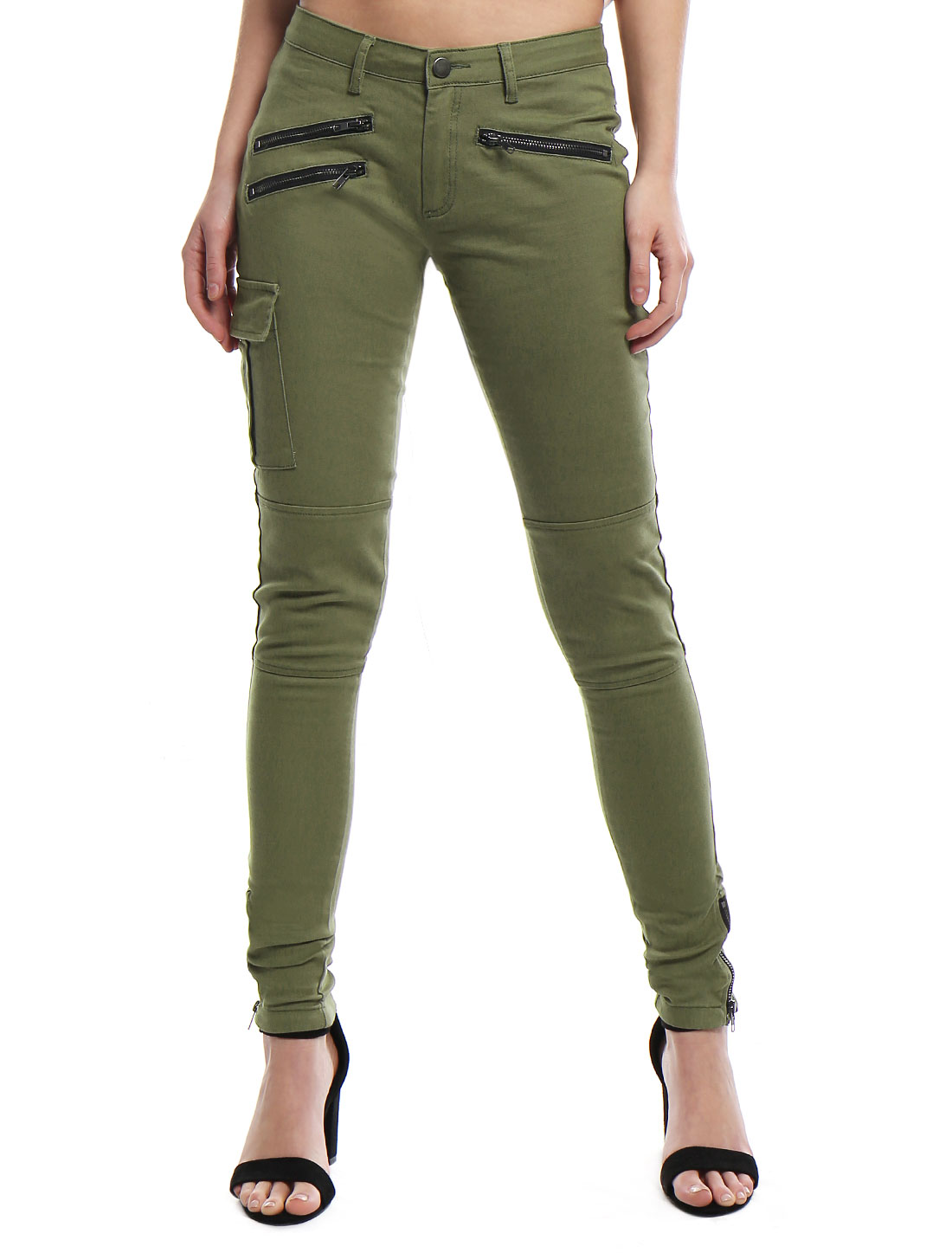 skinny cargo pants with zippers