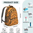 thumbnail image 3 of Brown and Orange Leopard Print Cute School Backpack Bag with Padded Back and Adjustable Shoulder Straps 16.9 X 12.6 X 5.9 Inches, 3 of 3