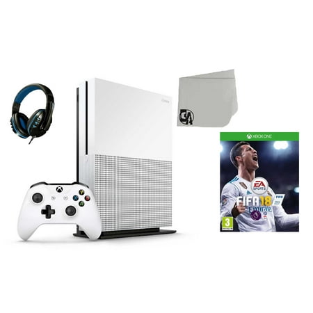 Pre-Owned 234-00051 Xbox One S White 1TB Gaming Console with FIFA 18 BOLT AXTION Bundle (Refurbished: Like New)