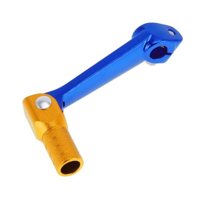 Palanca de cambio de marcha de motocicleta plegable para Bosuer M5, aleación de aluminio, palanca de cambio azul con cabeza dorada