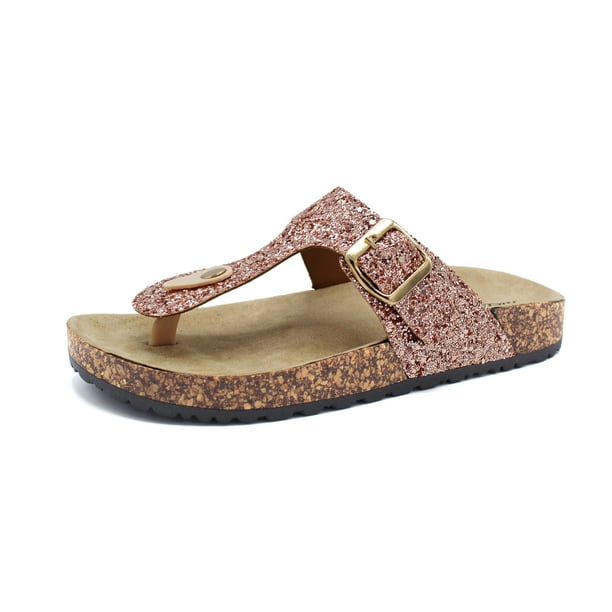 double buckle strap footbed sandals