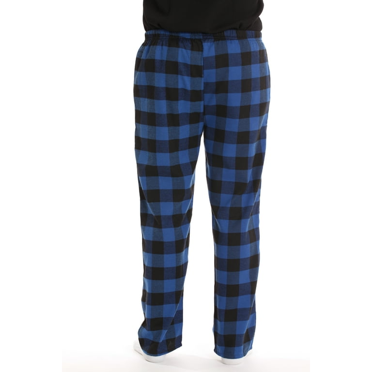 followme Men's Flannel Pajamas - Plaid Pajama Pants for Men - Lounge &  Sleep PJ Bottoms (Royal - Buffalo Plaid, XX-Large) 