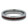thumbnail image 4 of Metals Jewelry Men's / Women's 4mm Tungsten Carbide Rosewood Inlay Wedding Ring Comfort Fit Size 8, 4 of 7