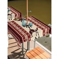 thumbnail image 2 of Outdoor Tablecloth with Umbrella Hole for Patio/Picnic/Party/Camping, Red Beige Boho Waterproof Table Cloth Square Cover Washable, Vintage Abstract Art Ethnic Tribe (60"x 60"), 2 of 8