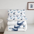 thumbnail image 5 of jejeloiu Watercolor Whale Twin Comforter Sets,Ocean Animal Print Bedding Set For Boys,Blue White,Polkadot Reversible,2pcs,1 Comforter and 1 Pillowcase, 5 of 7