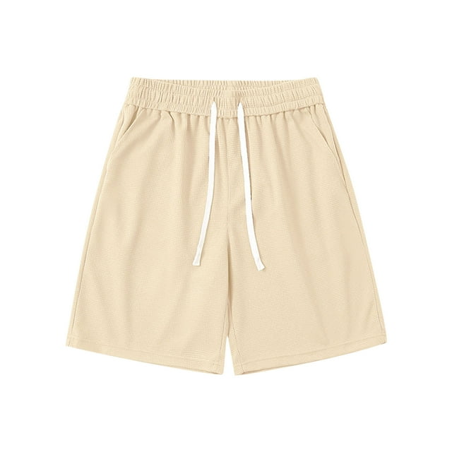 Homme Couleur Unie Décontracté Mode Ample Taille Élastique Poches Short d'Exercice Pantalon