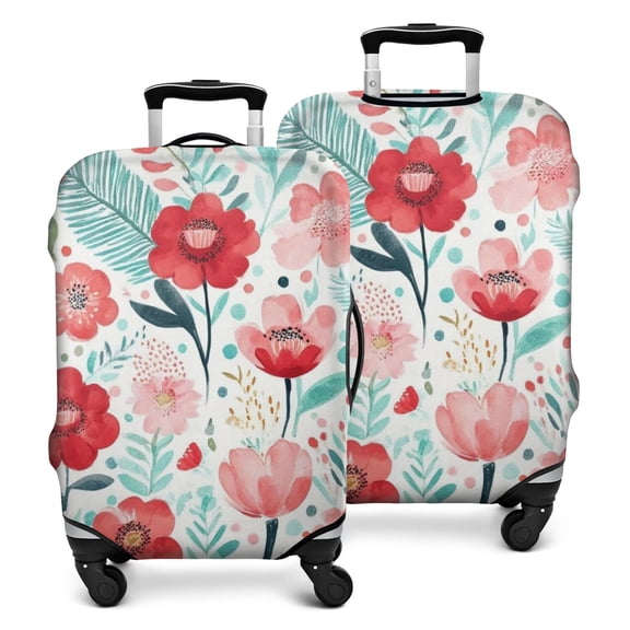 Pioneer Flower Floral Print Pattern Luggage Cover Fashion Suitcase Cover Baggage Covers Fit 25-28 Inch Luggage (Go Travel)
