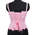 thumbnail image 4 of Aboser Corset Tops for Women Lace Elastic Strap jacquard Shapewear Lace Up Irregular Hem Bustier Top Waist Slimming, 4 of 8