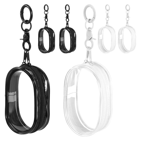 6Pcs Clear Figure Display Bag with Keychain Waterproof PVC Doll Bag with Zipper Closure Dustproof Clear Figure Pouch Portable Mini Figure Bags for Collectibles Mini Figures