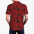 thumbnail image 5 of Vsdgher Rose Flowers Print Men's Short Sleeve Stretch Polo Shirt, Moisture-Wicking Performance Polo Shirt, 5 of 8