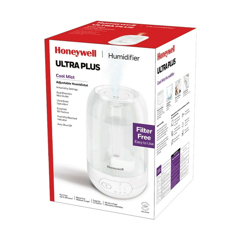 Honeywell Cool Mist Humidifier Electronic Controls 1.5 Gallon with  Essential Oil Tray Adjustable Digital Humidistat