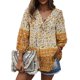 thumbnail image 1 of Sunloudy Blusa de primavera para mujer, camisa bohemia con cuello en V y flores de manga 3/4 con cuello en V, blusas sueltas estilo suéter de otoño para mujer Sunloudy  moda, 1 of 10