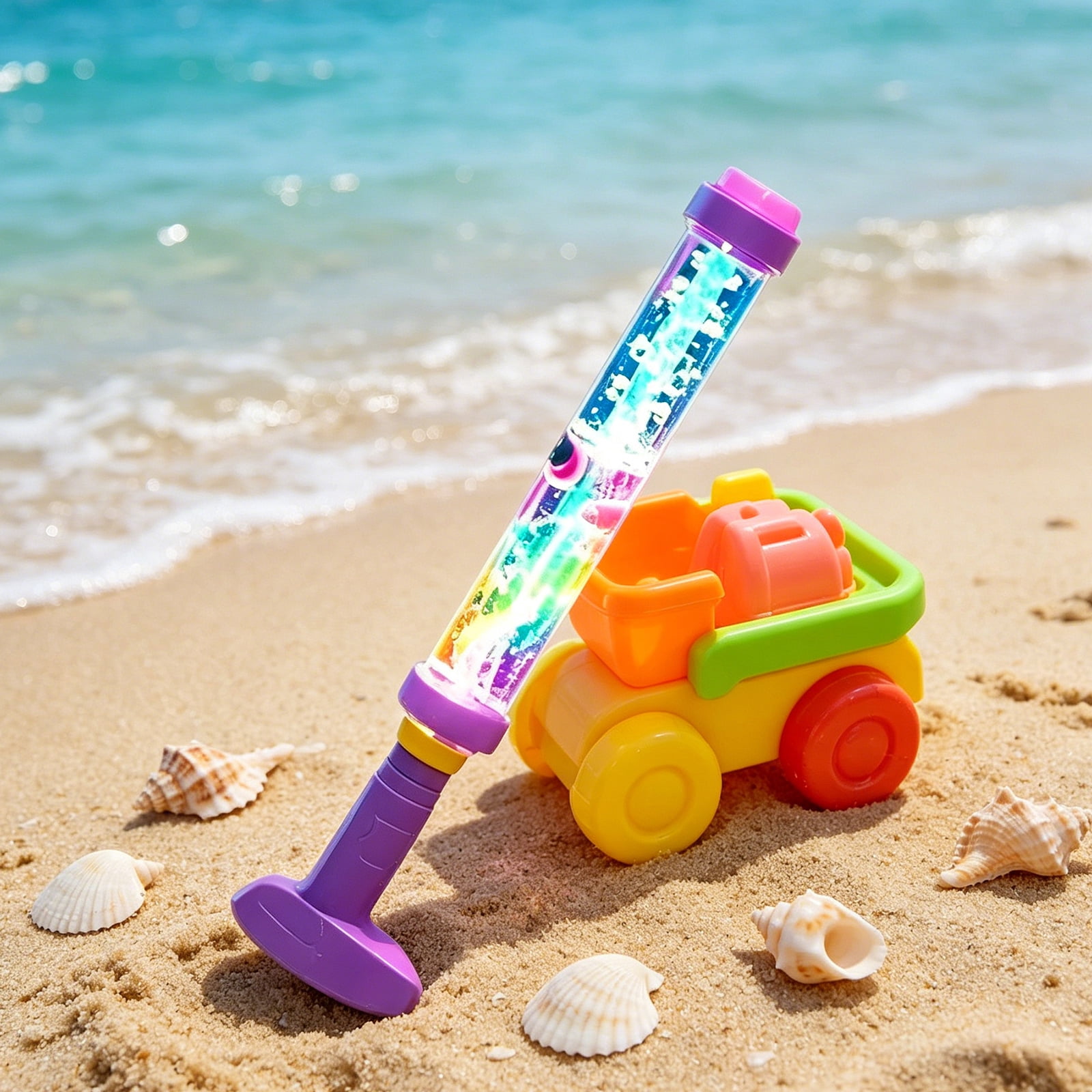 Glowing Rainbow LED Water Blaster | Summer Fun that Pops Like Magic, Fireworks Water Spray Blaster with Lights, Pull Push Firework Water Blaster Toys for Outdoor Summer Water Games