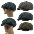 thumbnail image 4 of KDSJSXW Hats Men Hat Men'S English Vintage Newspaper Kids' Hat Classic Plaid Driver Hat Artist Hat Scally Caps For Men (Green,One Size), 4 of 7