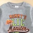 thumbnail image 3 of Regarm Baby Boy Halloween Outfit Toddler Long Sleeve Cartoon Sweatshirt Tops Elastic Pants 2PCS Fall Winter Halloween Clothes(Grey,12-18 Months), 3 of 6