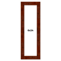 6x24 Walnut Brown Veneer Real Wood Picture Frame Width 1.75 inches | Interior Frame Depth 0.5