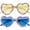 Blue + Yellow, variant on Slccxzc 2pcs Y2k Vintage Heart Sunglasses Women Men Heart Design Sun Glasses Punk Cake Candy Theme Cute Party Eyewear