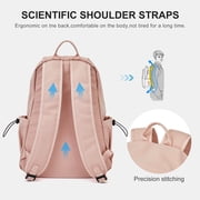 School Backpack Womens, Causal Travel School Bags 15.6 Inch Laptop Backpack for Student Lightweight Rucksack Water Resistant Bookbag College Men Work Daypack Pink
