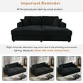 thumbnail image 6 of Harper & Bright Designs Oversized Loveseat Sofa Chaise Lounge Extra Deep Seat Corduroy Sleeper Sofa for 2 People with USB Ports & Cup Holders for Living Room, Black, 6 of 14