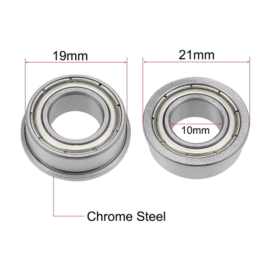 Unique Bargains Flange Deep Groove Ball Bearings Double Shielded Chrome Steel 0.39"