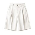 thumbnail image 5 of ManxiVoo Womens High Waist Pleated Shorts Loose Fit with Pockets Straight Casual Work Bottoms, 5 of 6