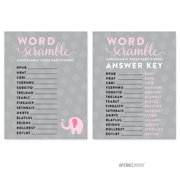 Word Scramble Bubblegum Pink Girl Elephant Baby Shower Games Pack Walmart Com Walmart Com Word Scramble Bubblegum Pink Girl Elephant Baby Shower Games Pack Walmart Com Walmart Com