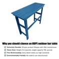 thumbnail image 3 of Innovaze HDPE Outdoor Bar height Table, Weather Resistant, for Patio, Poolside, Garden, Yard, Balcony (Navy Blue), 3 of 5