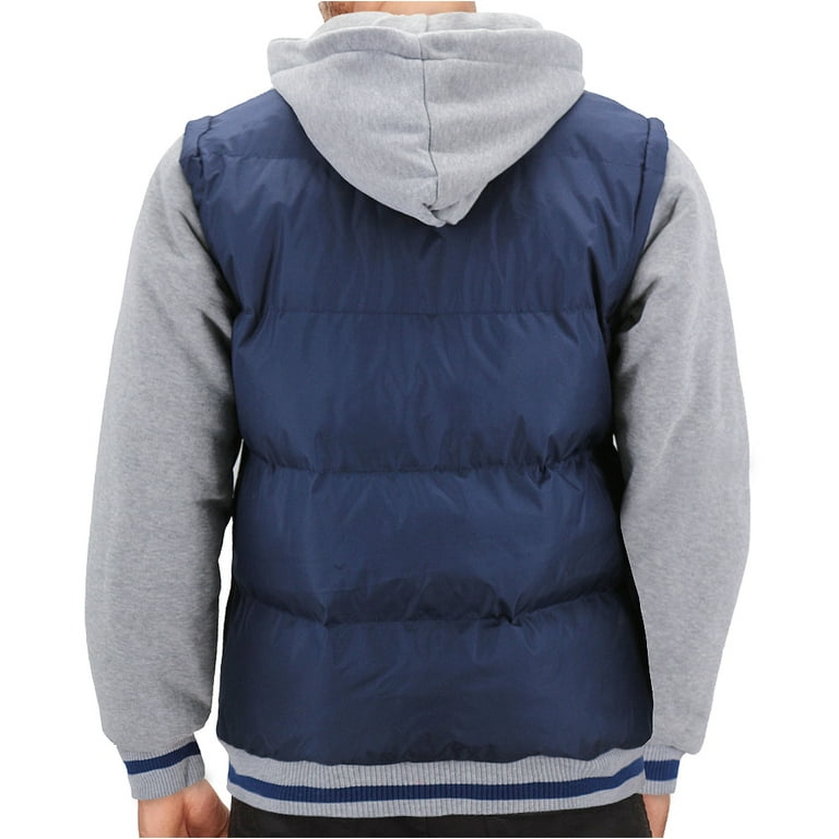 Men's Hybrid Puffer Lightweight Utility Insulated Hooded Men's Hybrid Puffer Lightweight Utility Insulated Hooded