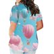 thumbnail image 3 of Plus Tamaño de las Mujeres Blusas, Cuello en V Casual Suelto Manga Corta Superior, Impresión Blusa Poliéster Spandex, 3 of 8