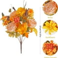 thumbnail image 4 of orange flowers artificial Artificial Fall Flower Bouquet Orange Faux Floral Arrangement Realistic Autumn Decor for Home Table Centerpiece Wedding Thanksgiving Decoration Flowers For Cemetery, 4 of 7