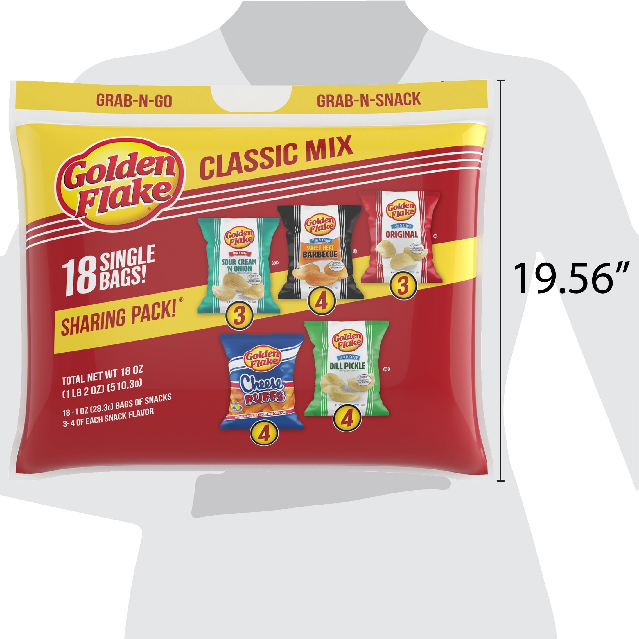 Golden Flake Classic Mix Snack Sack, Variety Pack, 1 oz, 18 Count