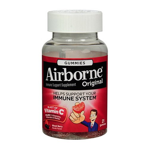 Airborne Original Adult Vitamin C Gummies, Mixed Berry Flavor 21 Ea
