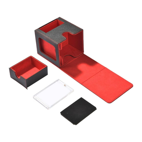 Xuanheng Card Deck Box Card Carrying Organiser Case Trading Cards Case for 100+ Cards Red Black