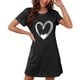thumbnail image 4 of Camisón corto de talla grande para mujer, camisón de manga corta con estampado de pecho a la moda, camisón para mujer, 4 of 5