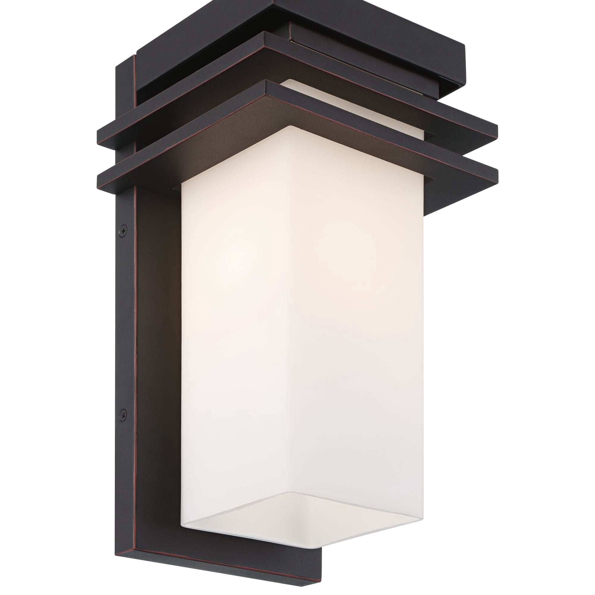 Franklin Iron Works Bernadine 12" High Mission Outdoor Wall Light Fixture Mount Porch Weatherproof Bronze Finish White Glass Shade