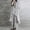 Gray, variant on 2 Piece Cotton Set for Women Long Sleeve Irregular Pullover Linen Shirt Fall Casual Wide Leg Pants Suit