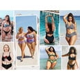 thumbnail image 5 of Zando PLus Size Bikini Sets for Women Tummy Control High Waisted Women's Bankini Swimsuits 2 Pieces Swimsuits for Big Busted Women with Ruched Army Green 4XL, 5 of 7