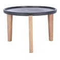 thumbnail image 3 of SAFAVIEH Valton Outdoor Patio Round Side Table, Natural/Black, 3 of 7