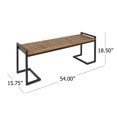 thumbnail image 6 of Industrial Wood and Metal Bench with Sturdy Cantilever Legs for Outdoor or Indoor Use – Modern Seating for Home or Garden, 6 of 9