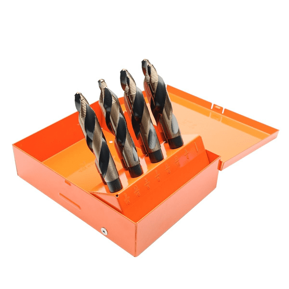 KnKut KnKut 8 Piece Step Point 1/2" Reduced Shank Drill Bit Set 9/16"-1" by 16ths