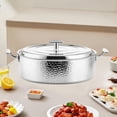 thumbnail image 1 of Olla caliente martillada para Ramen, utensilios de cocina prácticos, plato para frotar, olla gruesa para fiestas, reuniones familiares, Catering, uso Plata, 1 of 10