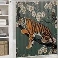 thumbnail image 6 of Orinice Tiger Flowers Bird Bathroom Decor Set with Hooks, Colorful Luxurious Graphic Print Polyester Fabric Shower Curtain Set, Waterproof Bathroom Decoration, Multi Size 69x72, 6 of 7