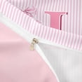thumbnail image 4 of Meiyoeat Lovely Bow Letter H Duvet Cover Set for Girls Adults, Gentle Stripe Bedding Full for Decor, Light Pink White,Pink Reversible,3pcs,No Comforter, 4 of 6