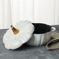 thumbnail image 5 of Smith & Clark 2 Quart Pumpkin Enameled Cast Iron Dutch Oven Casserole Pot with Lid, White, 5 of 5